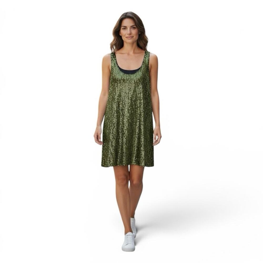 NWT Haute Hippie Sequin Slip Dress in Green Size XS